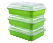 3 pcs Seed Sprouter Tray with Lid BPA Free Bean Sprout Grower Sprouting Seeds Tray