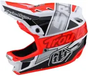 Troy Lee Designs D4 Composite Full-Face MTB Helmet MIPS Team Sram White/Glo Red