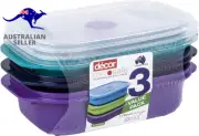 Decor Microsafe Decor Oblong Jewel Container Pack of 3 Pieces 900Ml Capacity