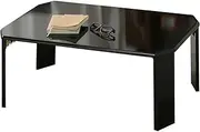 Fujiboeki 38417 Low Table, Folding Table, Width 29.5 x Depth 19.7 x Height 12.6 inches (75 x 50 x 32 cm), Black, UV Coating, Easy Care, Rounded Corners