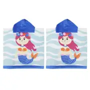 2x Onkaparinga Mermaid Kids 60x120cm Beach/Bath/Swimming Hooded Towel Absorbent