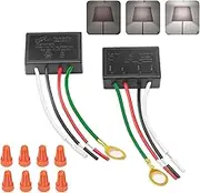 Zeifun Touch Lamp Switch 2 Pack, Touch Lamp Control Module for Dimmable LED, Incandescent, Halogen Bulbs, Lamp Switch Replacement Kit, Touch Dimmer Sensor with 3 Levels Brightness and Wiring Caps