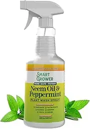 Neem Oil Spray for Plants with Peppermint Oil, Natural Plant Wash Made for Indoor and Outdoor Plants Smart Grower 16oz Easy Ready to Use Spray