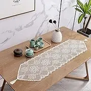Lace Table Runner White，33X114CM