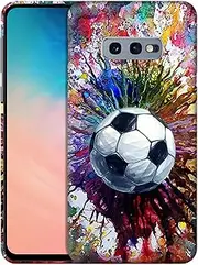 GlamCase for Samsung Galaxy S10e, Samsung Galaxy S10e Case - Vintage Color Soccer Design Printed Slim & Sleek Cute Plastic Hard Protective Designer Back Phone Case/Cover for Samsung Galaxy S10e