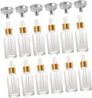 Vaguelly 24pcs Clear Glass Dropper Bottles with Funnels Essential Oil Containers for DIY Oils Colognes and Crafts Transparent Design for Accurate Measurement
