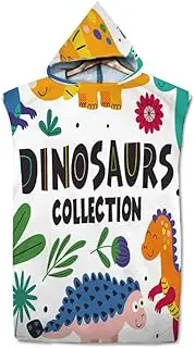 Halo Aqua Microfiber Dinosaur Beach Towel Blanket for Kids Swimming Changing Robe with Hood, Surfing, Bathing & Quick Dry (Collectoin Dinosaur)