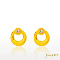 在飛比找momo購物網優惠-【J’code 真愛密碼】簡約-黃金耳環(時尚金飾)