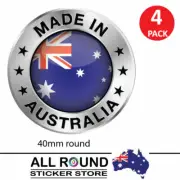 Made In Australia with Aussie Flag Bumper Sticker 40mm Decal , cars , motorhome,