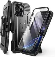 SUPCASE for iPhone 16 Pro Case with Screen Protector (Unicorn Beetle Pro), [Built-in Stand & Belt-Clip] [Military-Grade Protection] Full Body Heavy Duty Case for iPhone 16 Pro 6.3'' 2024, Black