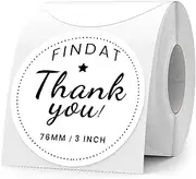 FINDAT White Circle Thermal Labels 3 Inch Round Vinyl Direct Waterproof Stickers Multi-Purpose Self-Adhesive Name Tags for QR Code Barcode DIY Logo 500 PCS
