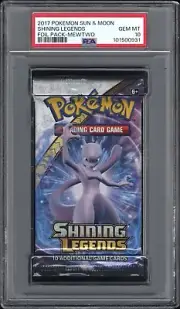 2017 POKEMON SUN & MOON SHINING LEGENDS SEALED FOIL PACK MEWTWO PSA 10 GEM MINT!