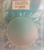 Quartz sputtering target: SiO2 99.995%, 3.00" diameter x 0.25" thick