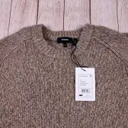 Theory Sweater Mens XL Pullover Alvin Spun Crew Brown Wool Yak Hair Blend $345