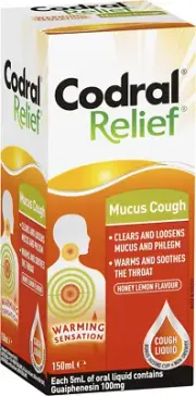 CODRAL CODRAL Relief Mucus Cough Warming Sensation 150Ml, 0.15 Kilograms