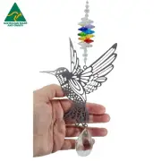 Hummingbird Crystal Suncatcher gift. Rainbow chakra suncatchers handmade in AU