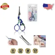 10 Pairs of Rounded Stork Embroidery Scissors - Durable Stainless Steel, Blue
