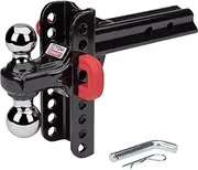 Class V, 14,000 lb., 5-1/2 in. Drop to 5-1/2 in. Rise, Adjustable X-Mount Trailer Hitch Dual Ball Mount