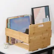 Record Storage Holder Wood Book Storage Stand File Folder Rack