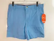 Wonder Nation Boys Button Shorts Blue Size 10 Husky Pockets New With Tag