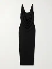 [KALLMEYER] KALLMEYER - Odessa Draped Stretch-jersey Midi Dress - Black - small small Black