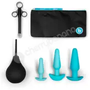 B-vibe Blue Anal Training Butt Plug 7 Piece Education Set
