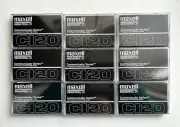 9 Maxell C120 Professional Industrial P/I Communicator Cassettes ~ in Shrinkwrap