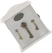 Alipis Rustic Wall Key Organizer Box Vintage European Design Key Storage for Home Decor with Hooks for Jewelry and Items