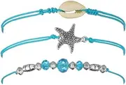 SAFIGLE Shell Anklet Chain Pcs Foot Pendant for Women Fashion Anklet Blue Occasion Present
