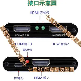 (台灣現貨)HDMI1.4 分配器 1進2出 解除HDCP 一進二出 1080P 圓剛 C875 GC530 錄影MOD