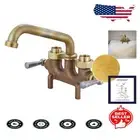 Rugged Wall-Mount Laundry Faucet with Easy-Turn Handles and 6" Spout Reach