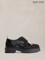 White Stuff Black Charlie Chunky Lace Up Leather Brogues (F25155) | $173