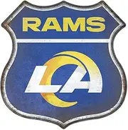 Rico Industries NFL Football Los Angeles Rams Rustic 11.5" Home Decor Metal Route Sign
