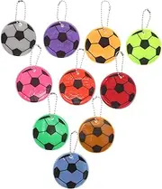 [Healeved] Enhanced Visibility Night Reflective Keychains for Boys 10pcs Soccer Ball Keychain Charms for Backpacks Schoolbag Pendant