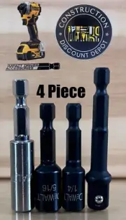 DEWALT Magnetic 1/4" Shank Bit Holder, 3/8 Socket Adapter 1/4 & 5/16 Nut Driver