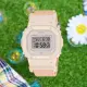 【CASIO 卡西歐】G-SHOCK 小巧纖薄 櫻花粉 經典方型 布質錶(GMD-S5600CT-4)