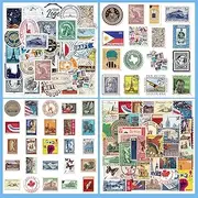 100 Pcs Vintage Retro Stamp Tickets Newspaper Magazine Art Poster Motor Girls Aesthetic Waterprof Vinyl Stickers Sticker for Bottle Laptop Skateboard Luggage Suitcases (100pcs Retro Vintage Stamp)