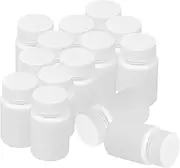 EXAOMBLE 20Pcs White Plastic Pill Bottles Empty Capsules Storage Containers with Screw Cap Portable Tablet Organizer for Travel Daily Use and Medication Storage