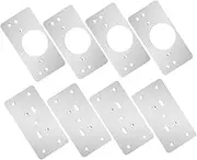 GLEAVI 4 Sets Stainless Steel Hinge Repair Plates Mending Plates for Cabinet Hinges Sturdy Furniture Repair Parts for Easy Installation and Use