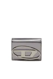 [Diesel] Diesel - Tri-fold wallet in mirrored leather - Small Wallets - Woman - Grey UNI Grey
