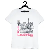 在飛比找PChome24h購物優惠-KARL LAGERFELD 卡爾 巴黎速寫塗鴉棉質短T恤.