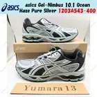 asics Gel-Nimbus 10.1 Ocean Haze Pure Silver 1203A543-400 Men's Size
