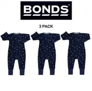 Bonds Baby Poodlette Zip Wondersuit Cotton Safe and Protective Zip 3 Pack BZJSA
