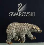 Signed Swan Swarovski Pave Coca Cola Bear Brooch Pin SALE SALE
