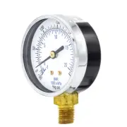 Dry Lower Mount Vacuum Gauge with 2" Dial, 30" Hg VAC/300 PSI, 1/8" Male NPT