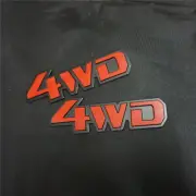 2x 3D Matte Red 4WD Metal Sticker Emblem Decal Badge Sports Limited Turbo Motors