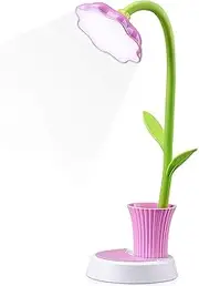 Kids Lamp,Creative Rechargeable Desk Lamp LED Eye Protection Touch Sensor Table Lamp Dimmable Bedside Lamp with Pen Holder (Pink)