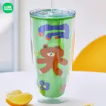 LINE FRIENDS正品！卡通BROWN熊大冷飲杯 動漫卡通吸管杯大容量辦公便攜咖啡杯720ML