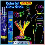 50/100PCS COLOURFUL GLOWING LIGHT STICK NEON GLOW IN THE DAR