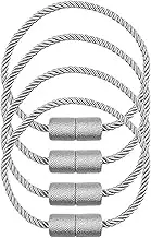 4 Pack Magnetic Curtain Tiebacks, Decorative Curtain Holdbacks for Window Décor (4, Gray-Cylinder)